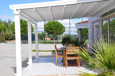 Canopies are frequently used over larger patios, sidewalks, or grassy areas.