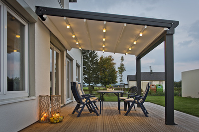 . All of our fixed roof canopies and verandas are made from aluminium with either a poly-carbonate or toughened glass roof.